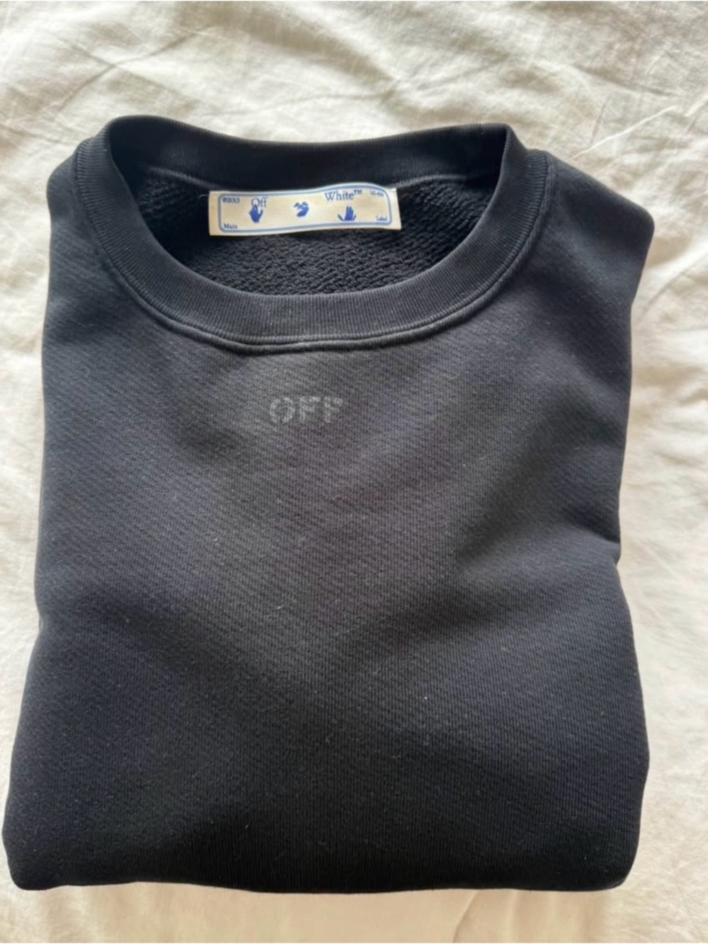 Off-White Black Minimal Logo Crewneck Sweater